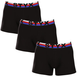 3PACK Boxers para homem Styx longo desportivo elástico preto tricolor (3U1960)