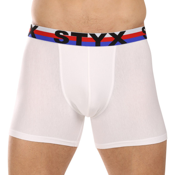 3PACK Boxers para homem Styx desportivo longo elástico branco tricolor (3U2061)