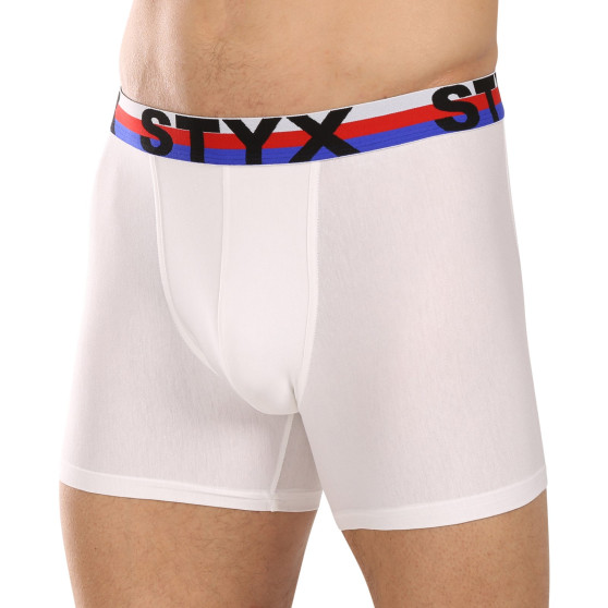 3PACK Boxers para homem Styx desportivo longo elástico branco tricolor (3U2061)