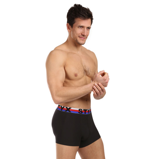 Boxers para homem Styx desporto elástico preto tricolor (G1960)