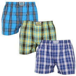 3PACK Boxers para homem Styx borracha clássica multi-coloured (3A102130)