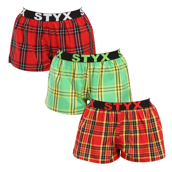 3PACK Boxers para mulher Styx desporto elástico multi-colorido (3T100314)