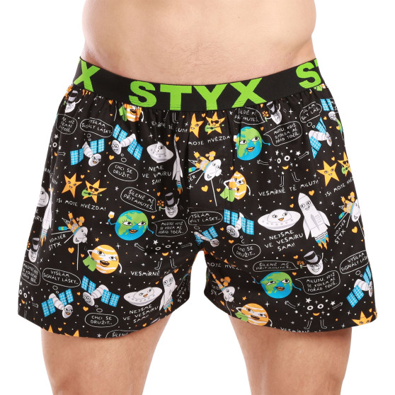 3PACK Boxers para homem Styx arte esportes borracha multicolorido (3B14789)