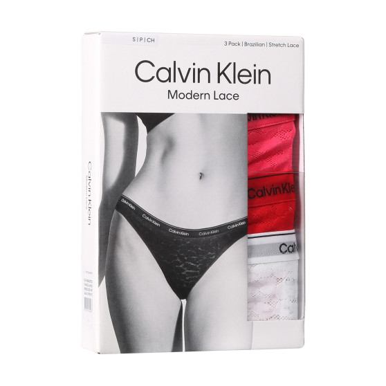 3PACK cuecas brasileiras para mulher Calvin Klein multicolorido (QD5225E-NPC)