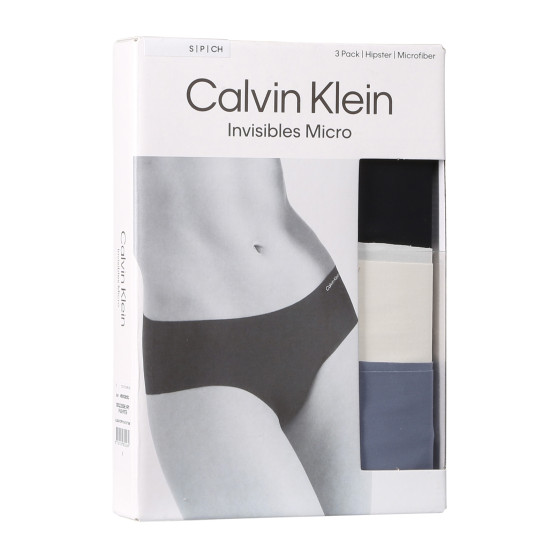 3PACK cuecas de mulher Calvin Klein sem costuras multicoloridas (QD3559E-NP0)