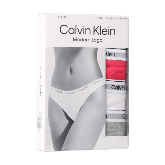 3PACK Tanga para mulher Calvin Klein multicolorido (QD5209E-NP4)