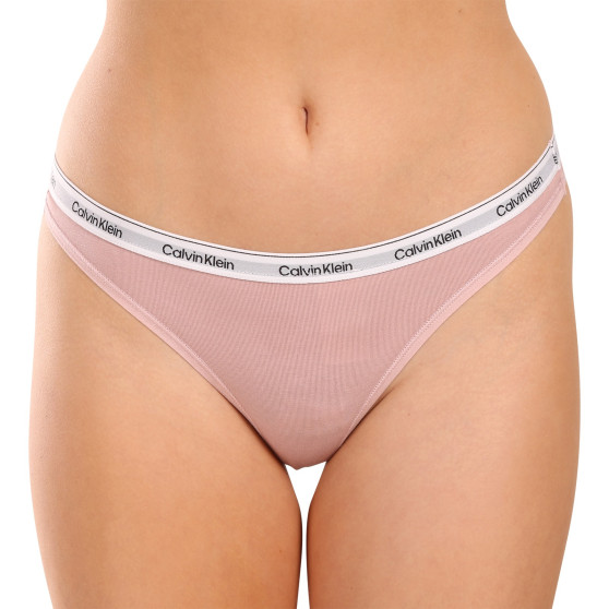 3PACK Tanga para mulher Calvin Klein multicolorido (QD5209E-NP6)