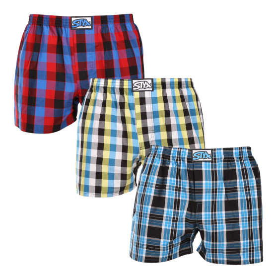 3PACK Boxers para homem Styx borracha clássica multi-coloured (3A102227)