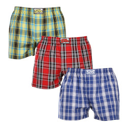 3PACK Boxers para homem Styx borracha clássica multi-coloured (3A102124)