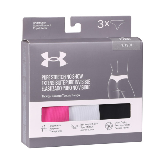 3PACK Tanga para mulher Under Armour multicolorido (1383893 686)