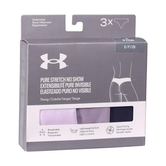 3PACK Tanga para mulher Under Armour multicolorido (1383893 543)