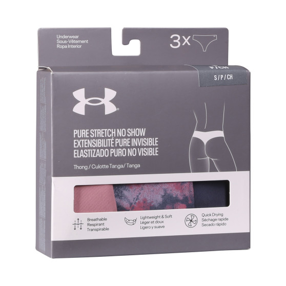 3PACK Tanga para mulher Under Armour multicolorido (1383894 014)