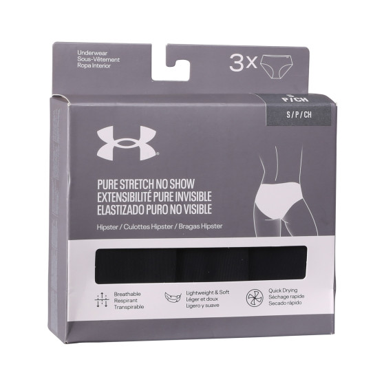 3PACK cuecas para mulher Under Armour preto (1383895 001)