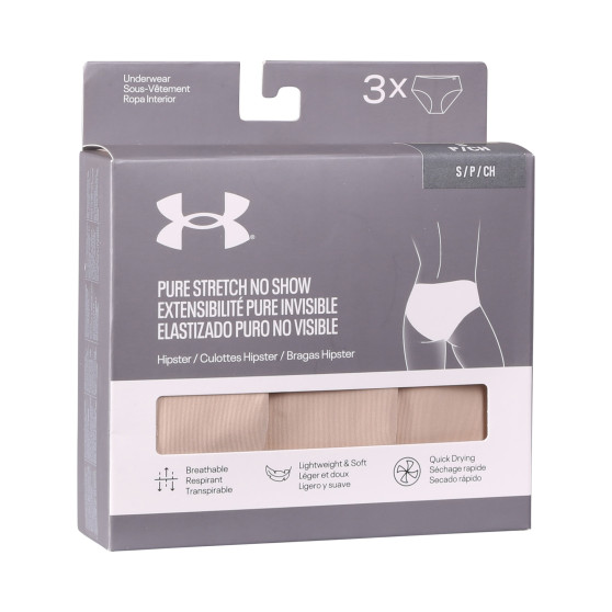 3PACK cuecas para mulher Under Armour bege (1383895 500)