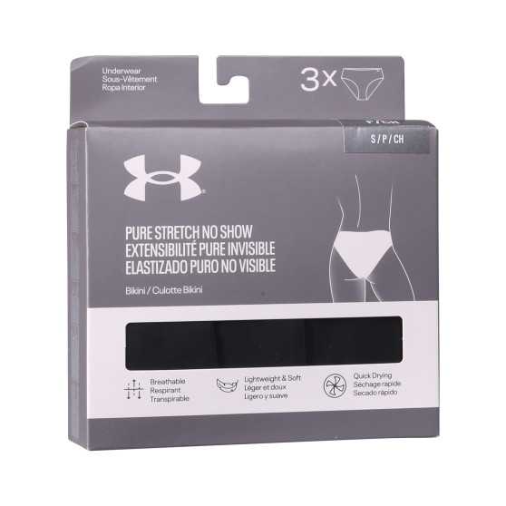 3PACK cuecas para mulher Under Armour preto (1383897 001)