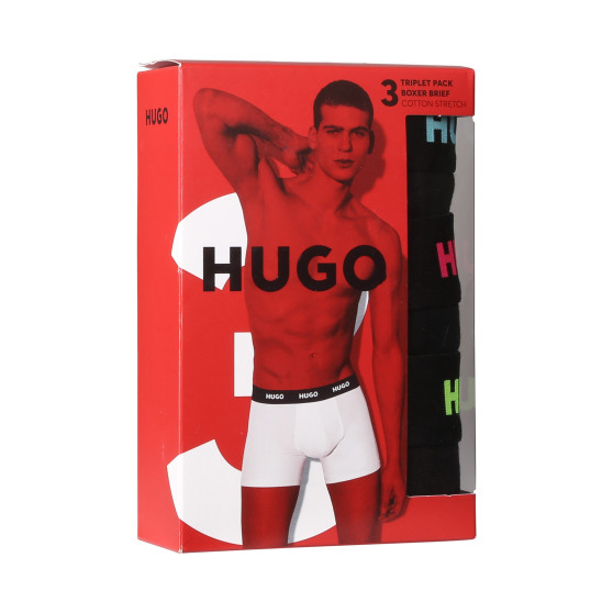 3PACK Boxers para homem HUGO preto (50503079 971)