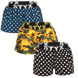 3PACK Boxers para mulher Styx arte esportes borracha multicolorido (3T15901)