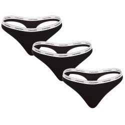 3PACK tanga para mulher Calvin Klein preto (QD5209E-UB1)