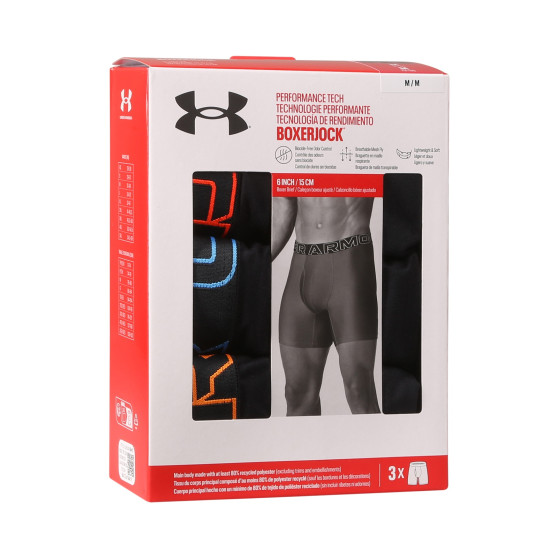 3PACK Boxers para homem Under Armour preto (1383878 002)