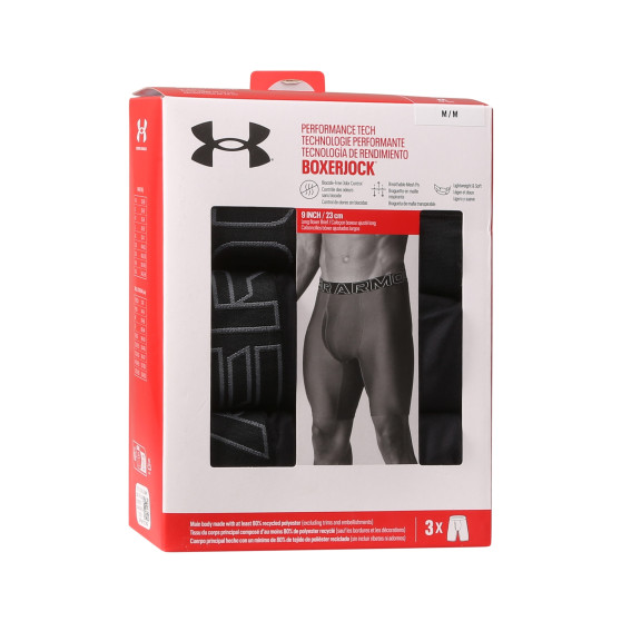 3PACK Boxers para homem Under Armour preto (1383880 001)