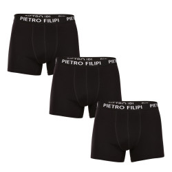 3PACK Boxers para homem Pietro Filipi preto (3BCL002)