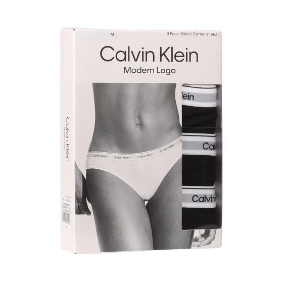 3PACK cuecas para mulher Calvin Klein preto (QD5207E-UB1)