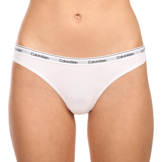 3PACK tanga para mulher Calvin Klein branco (QD5209E-100)