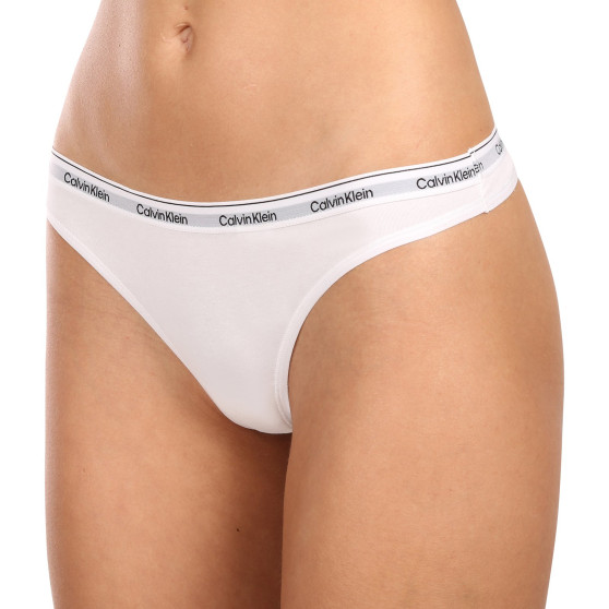 3PACK tanga para mulher Calvin Klein branco (QD5209E-100)