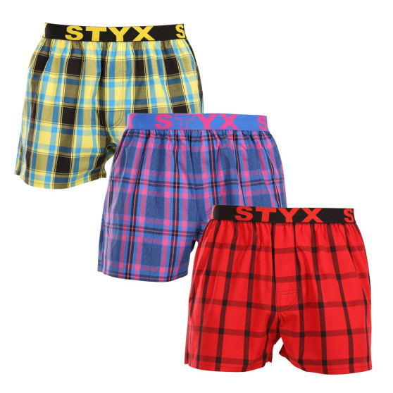 3PACK Boxers para homem Styx desporto elástico multicolorido (3B103133)