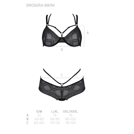 Conjunto para mulher Passion preto (Drosera bikini)