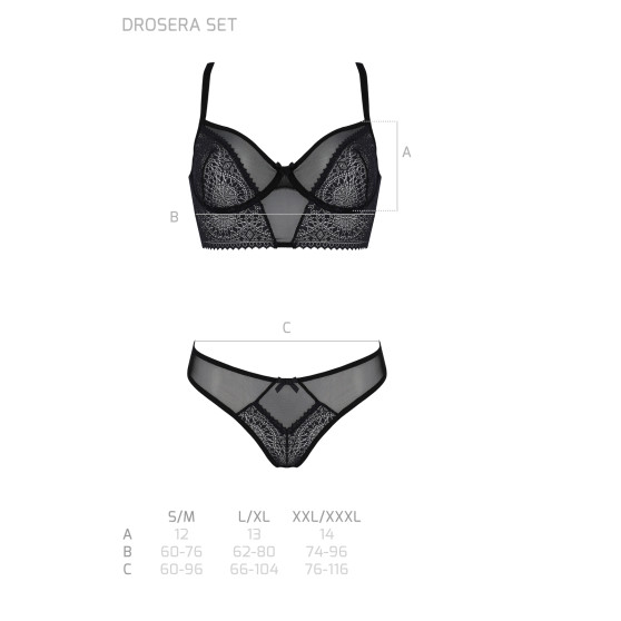 Conjunto para mulher Passion preto (Drosera set)