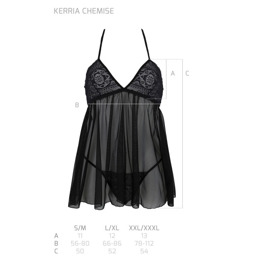 Camisa de noite para mulher Passion preto (Kerria chemise)