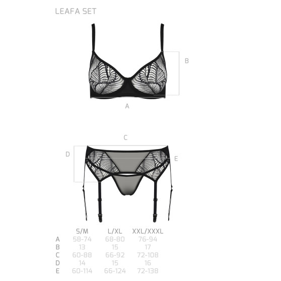 Conjunto para mulher Passion preto (Leafa set)