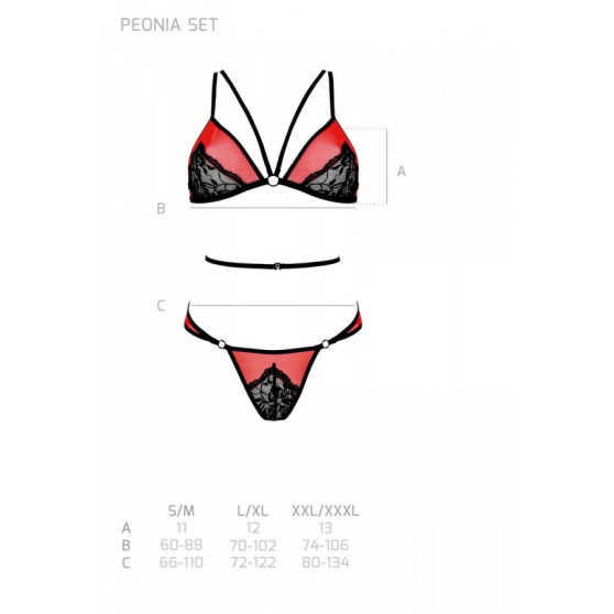 Conjunto para mulher Passion vermelho (Peonia set)