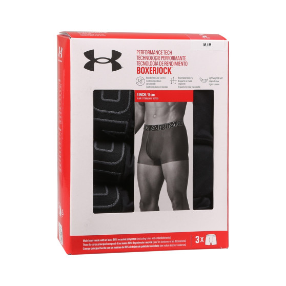 3PACK Boxers para homem Under Armour preto (1383882 001)