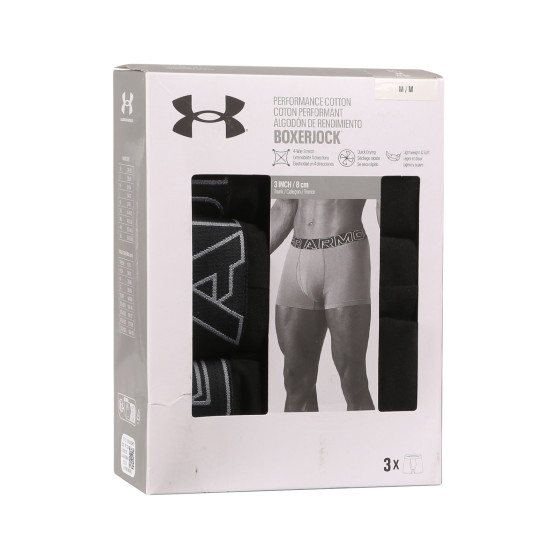 3PACK Boxers para homem Under Armour preto (1383891 001)