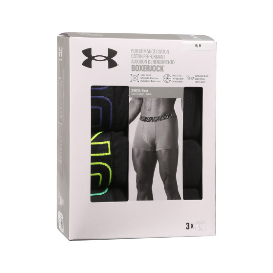 3PACK Boxers para homem Under Armour preto (1383891 002)