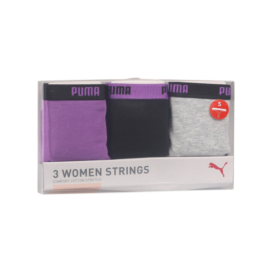 3PACK Tanga para mulher Puma multicolorido (503008001 004)