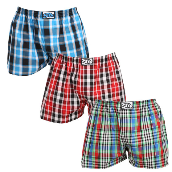 3PACK Boxers para homem Styx borracha clássica multi-coloured (3A103456)