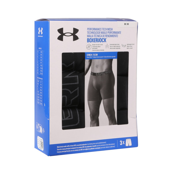 3PACK Boxers para homem Under Armour preto (1383884 001)