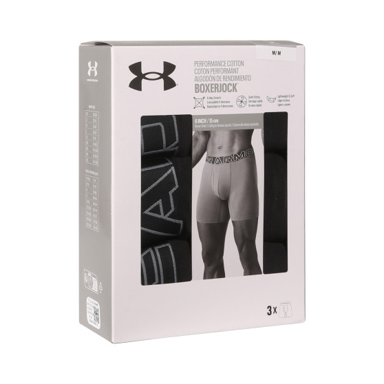 3PACK Boxers para homem Under Armour preto (1383889 001)