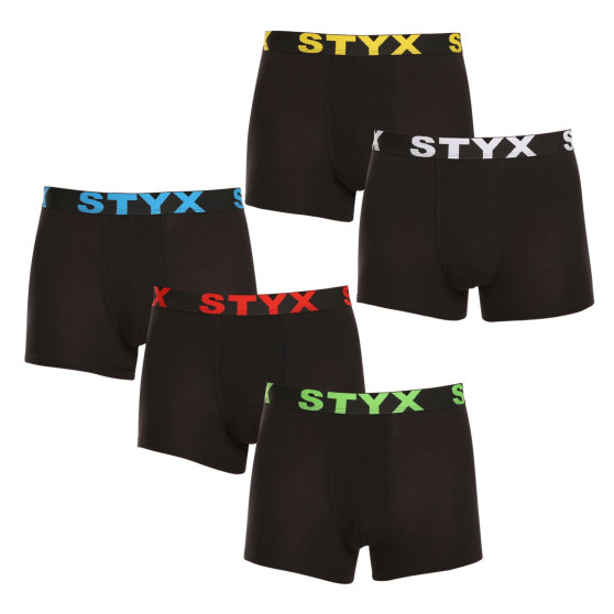 5PACK Boxers para homem Styx sport borracha preto (5G9601)