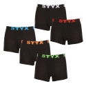 5PACK Boxers para homem Styx sport borracha preto (5G9602)