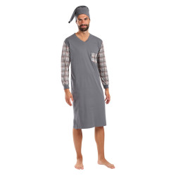 Foltýn Camisola de noite para homem cinzenta oversized (FNKDN26)