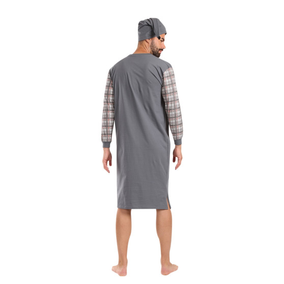 Foltýn Camisola de noite para homem cinzenta oversized (FNKDN26)