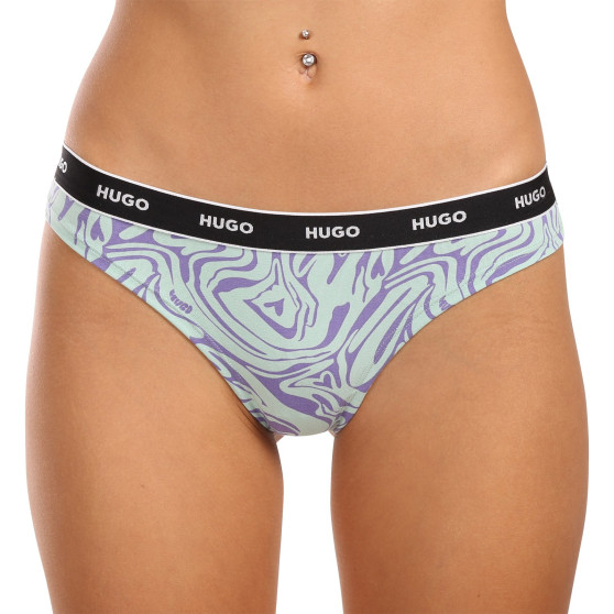 3PACK Tanga para mulher HUGO multicolorido (50495870 536)