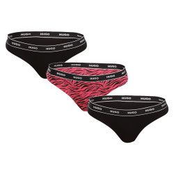 3PACK Tanga para mulher HUGO multicolorido (50480150 981)