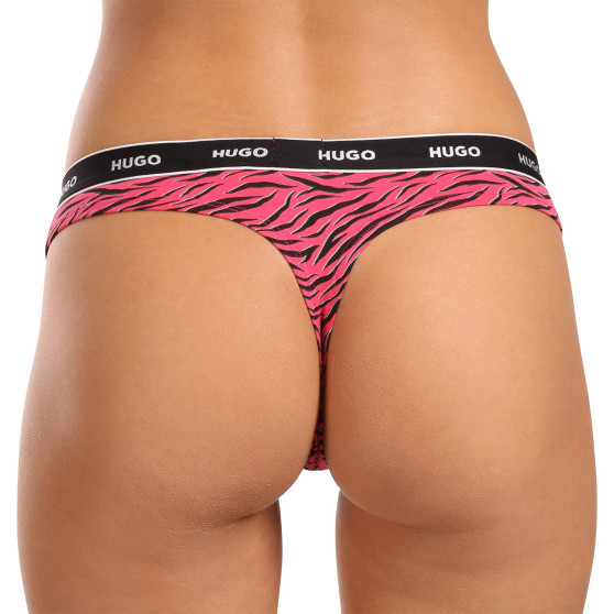 3PACK Tanga para mulher HUGO multicolorido (50495870 661)