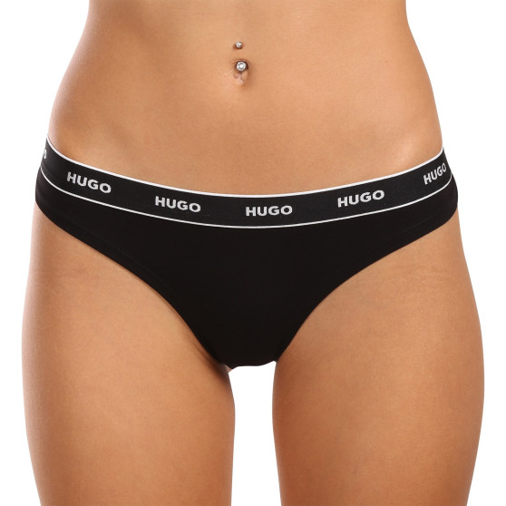 3PACK Tanga para mulher HUGO multicolorido (50495870 661)