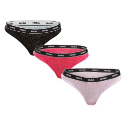 3PACK Tanga para mulher HUGO multicolorido (50480150 981)